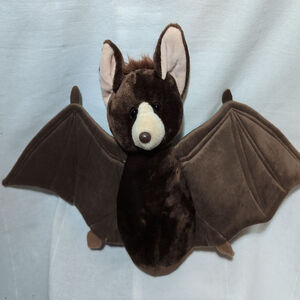 Petting Zoo Stuffed Bat 12 Inches High, Brown, Gently Used